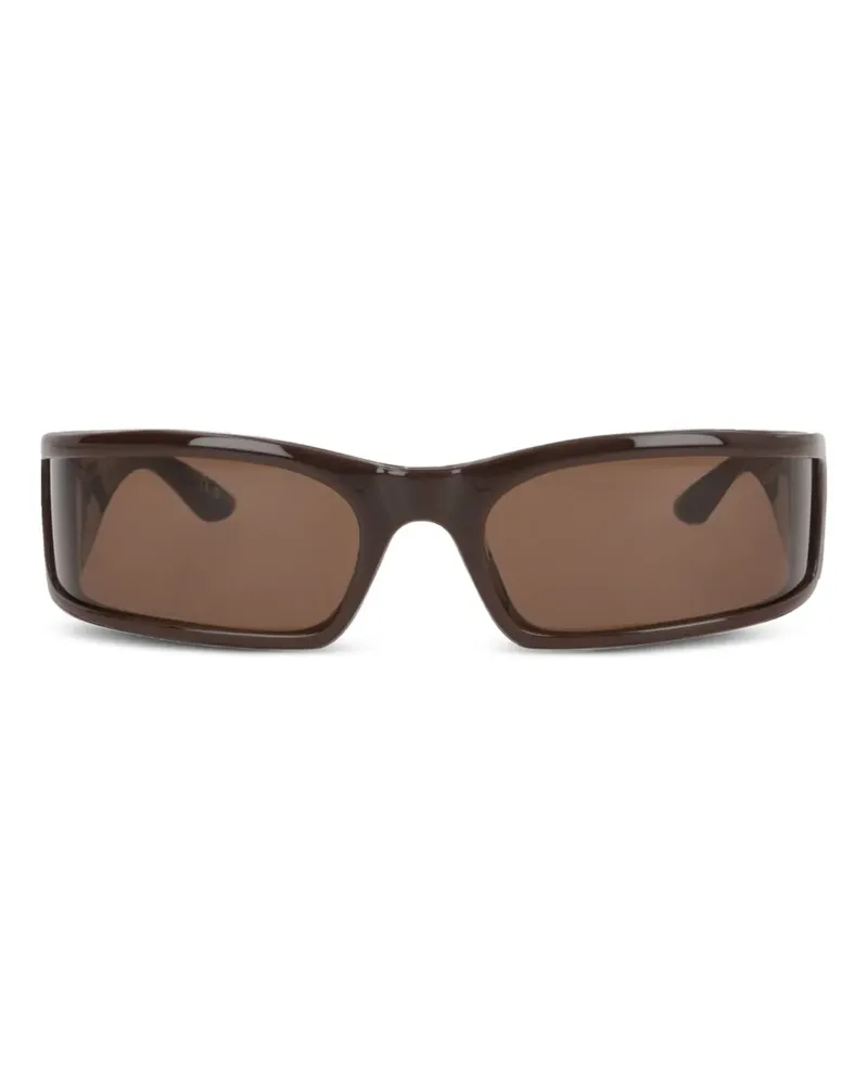 Balenciaga Eckige Sonnenbrille mit BB-Logo - Braun Braun