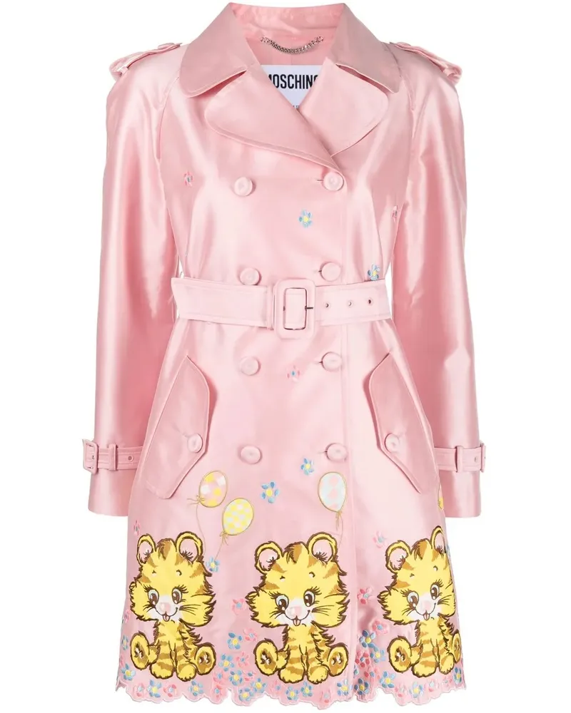 Moschino Doppelreihiger Trenchcoat - Rosa Rosa