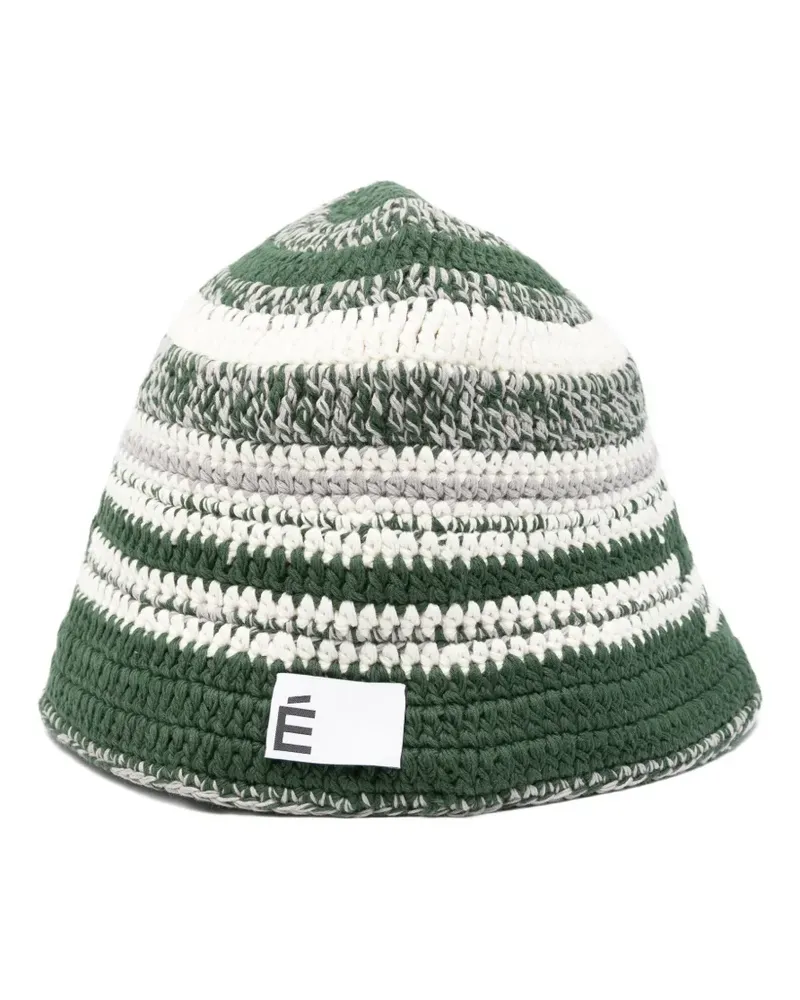 Études Studio Gehäkelter Hut mit Streifen - Grün Grün