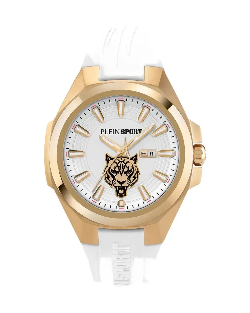 Philipp Plein tiger-motif 44mm watch - Weiß Weiß