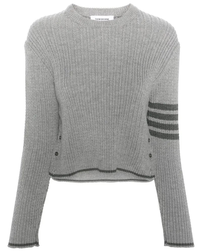 Thom Browne Pullover mit Zopfmuster - Grau Grau