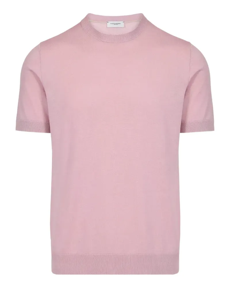 Paolo Pecora Milano short-sleeved crew-neck sweater - Rosa Rosa