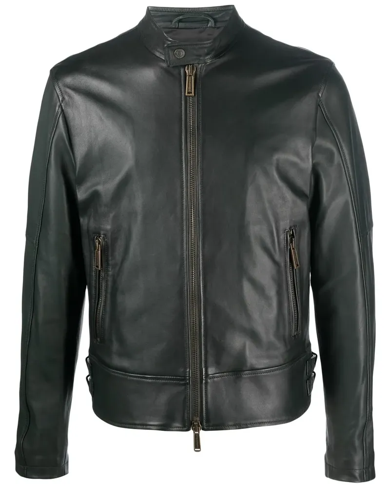 Dsquared2 Bikerjacke aus Leder - Grün Grün
