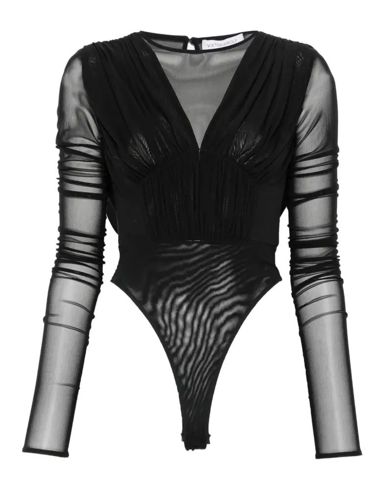 Viktor & Rolf Plissierter Body - Schwarz Schwarz