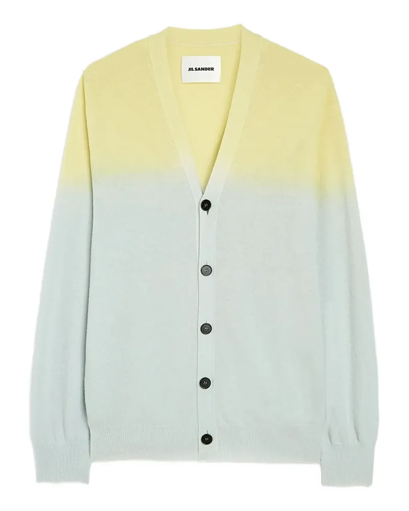 Jil Sander Gerippter Cardigan mit V-Ausschnitt - Blau Blau