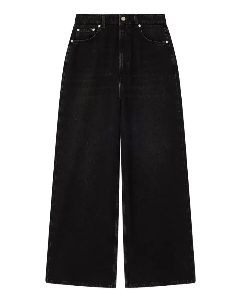 Ganni Jeans mit weitem Bein - Schwarz Schwarz