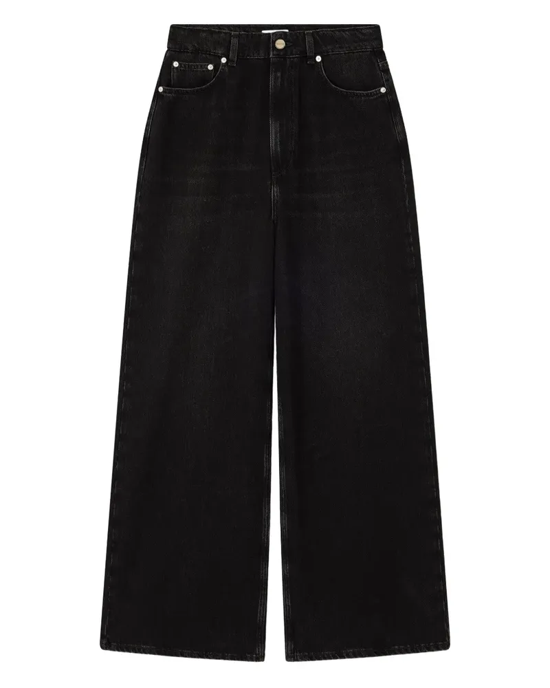 Ganni Jeans mit weitem Bein - Schwarz Schwarz