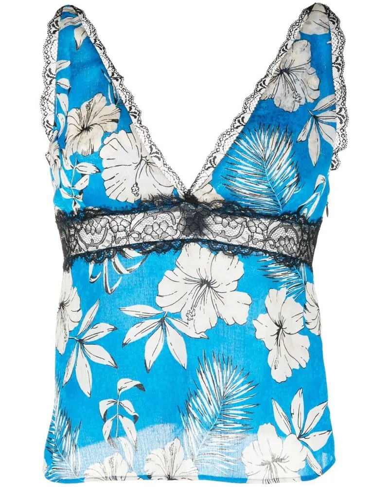Pinko Top mit Print - Blau Blau