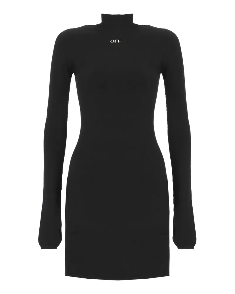 OFF-WHITE logo-print mini dress - Schwarz Schwarz