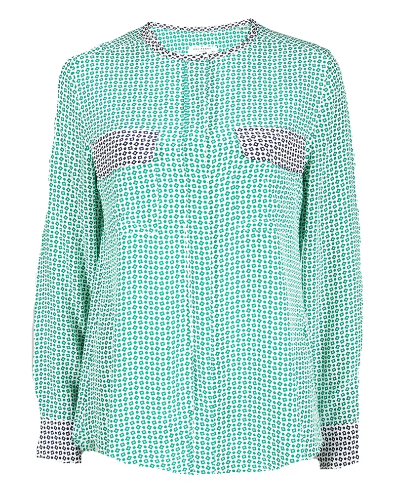 Equipment 2024 Seidenbluse mit abstraktem Print - Grün Grün