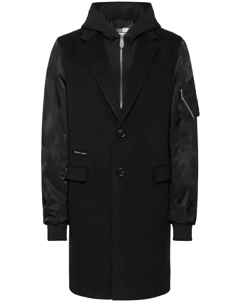Philipp Plein Gianni Camouflage-Mantel - Schwarz Schwarz