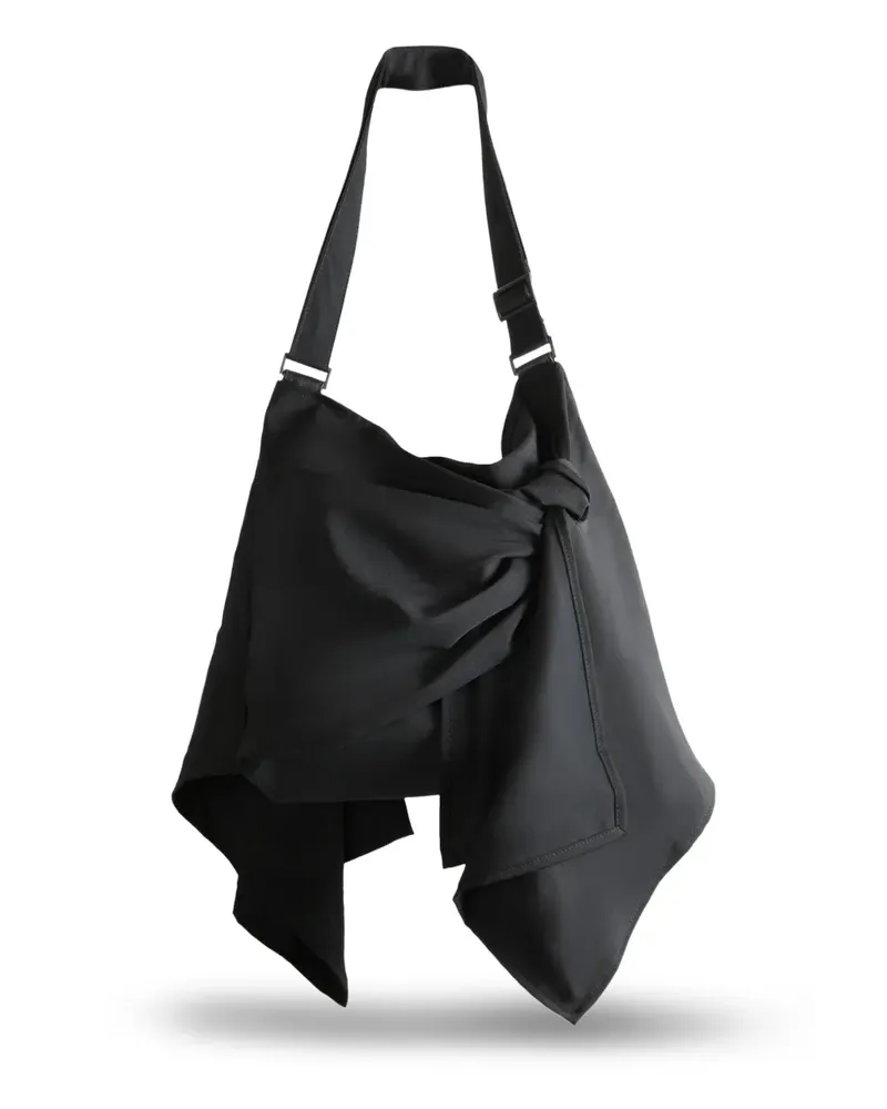Yohji Yamamoto Schultertasche mit Knoten - Schwarz Schwarz