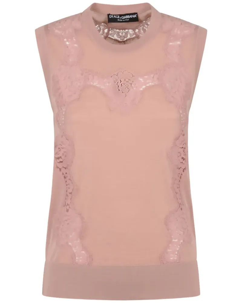 Dolce & Gabbana Weste mit Spitzendetail - Rosa Rosa