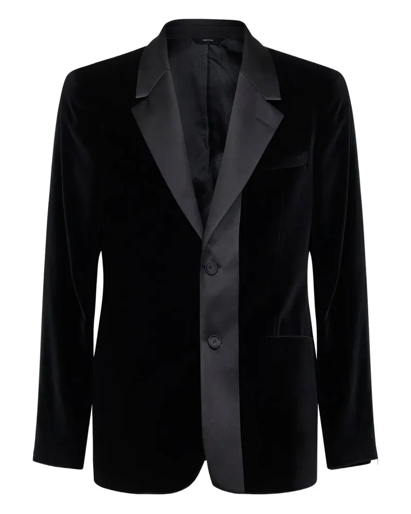 Fendi single-breasted satin-collar cotton jacket - Schwarz Schwarz