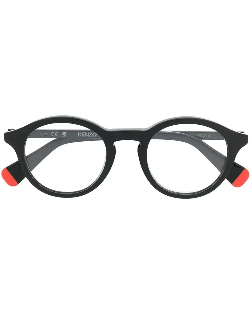 Kenzo Brille mit Logo-Print - Schwarz Schwarz