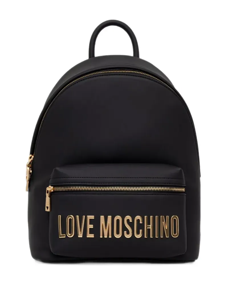 Moschino logo-lettering backpack - Schwarz Schwarz