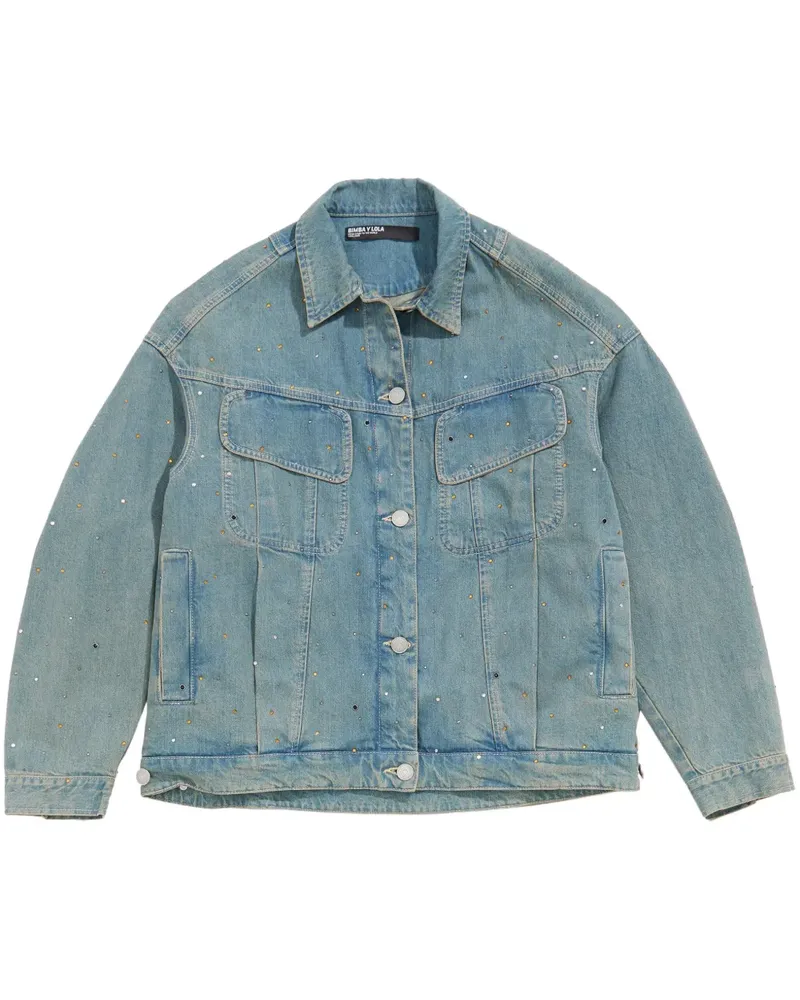 BIMBA Y LOLA Jeansjacke mit Strassverzierung - Blau Blau