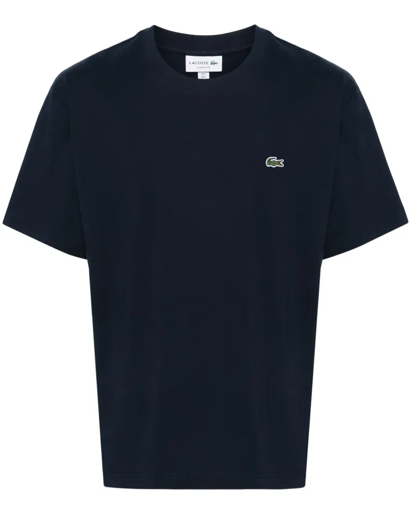Lacoste T-Shirt mit Logo-Patch - Blau Blau