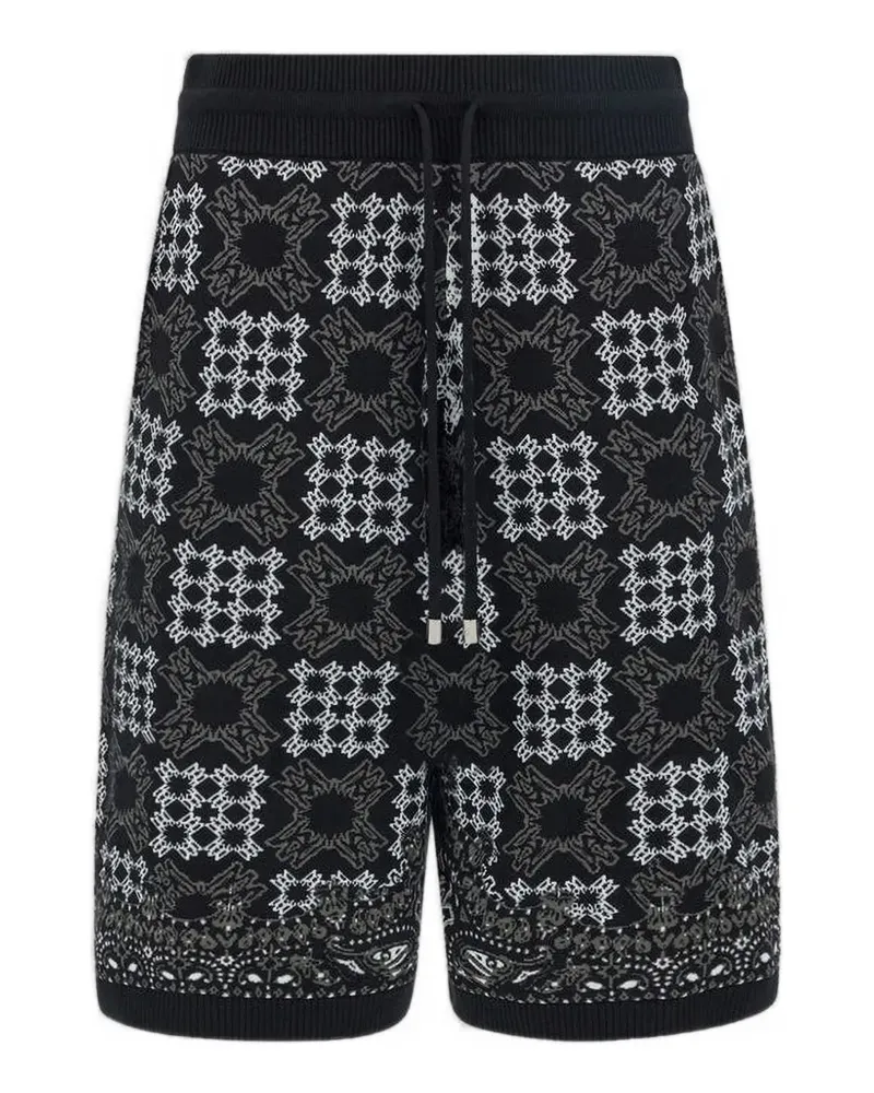 Amiri Ma Quad Shorts aus Mesh-Strick mit Check - Schwarz Schwarz