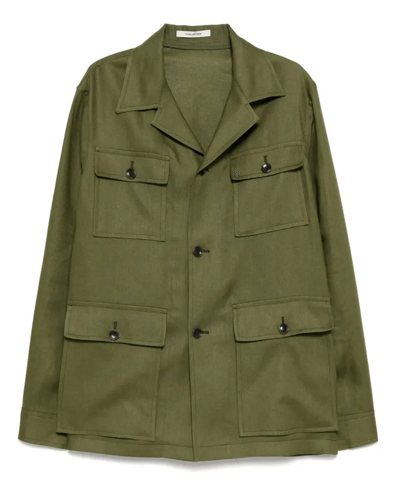 Tagliatore Hemdjacke aus Leinen - Grün Grün