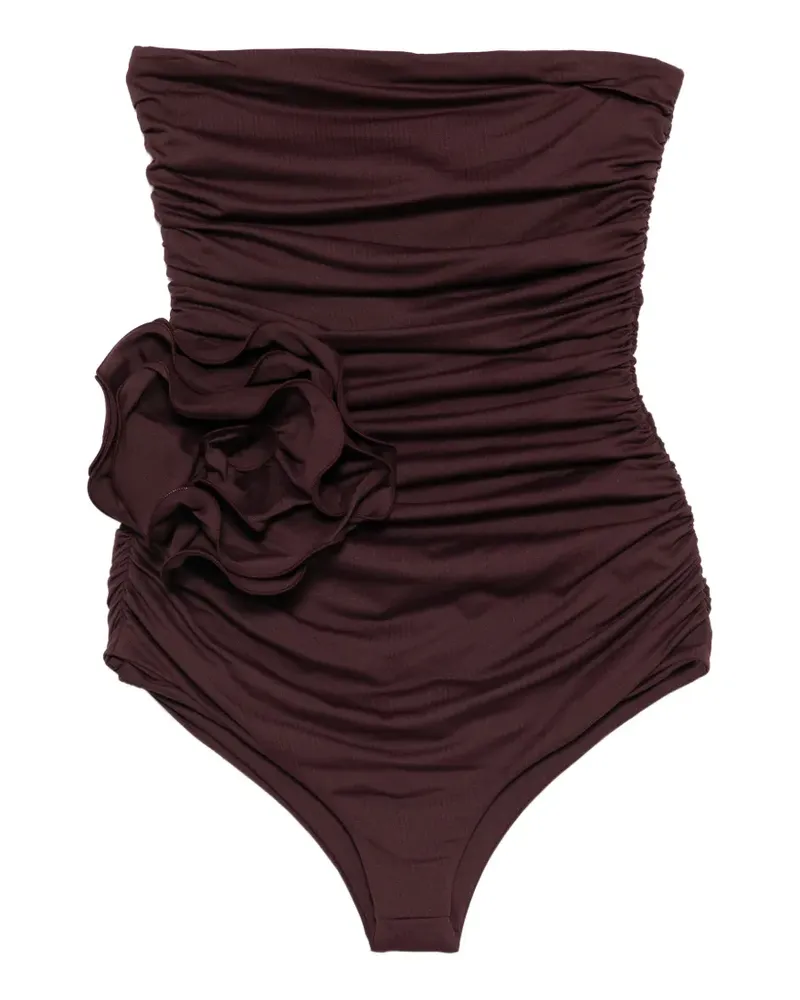 Magda Butrym Gerüschter Badeanzug - Rot Rot