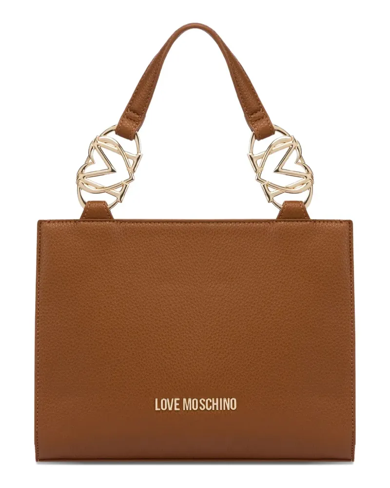 Moschino Tote Bag mit Logo-Ringhenkel - Braun Braun