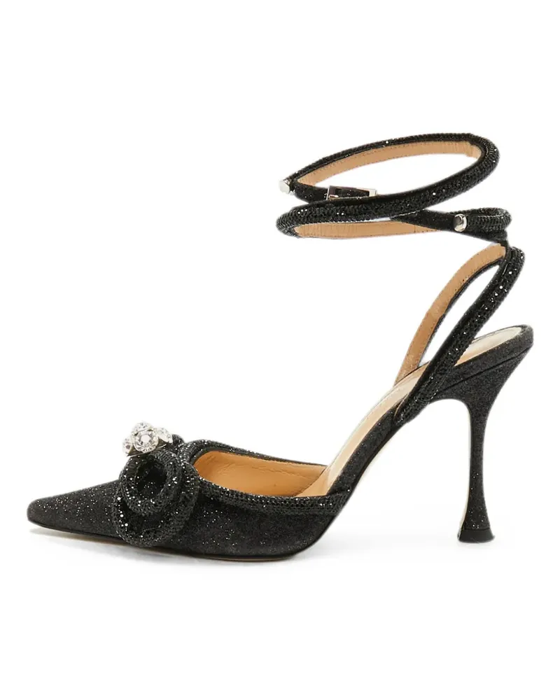 Mach & Mach Double Bow glitter pumps - Schwarz Schwarz
