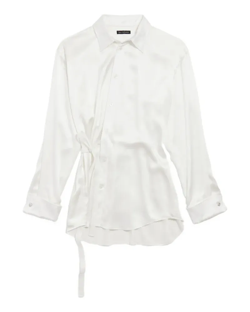 Balenciaga Hemd mit Bindegürtel - Weiß Weiß