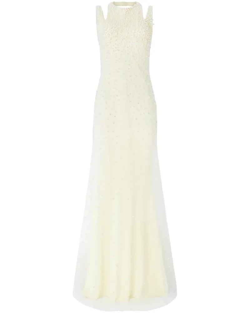 Genny Maxikleid mit Perlen - Gelb Gelb