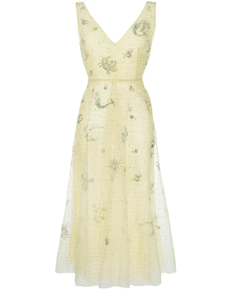 Emilio Pucci Midikleid mit Print - Gelb Gelb