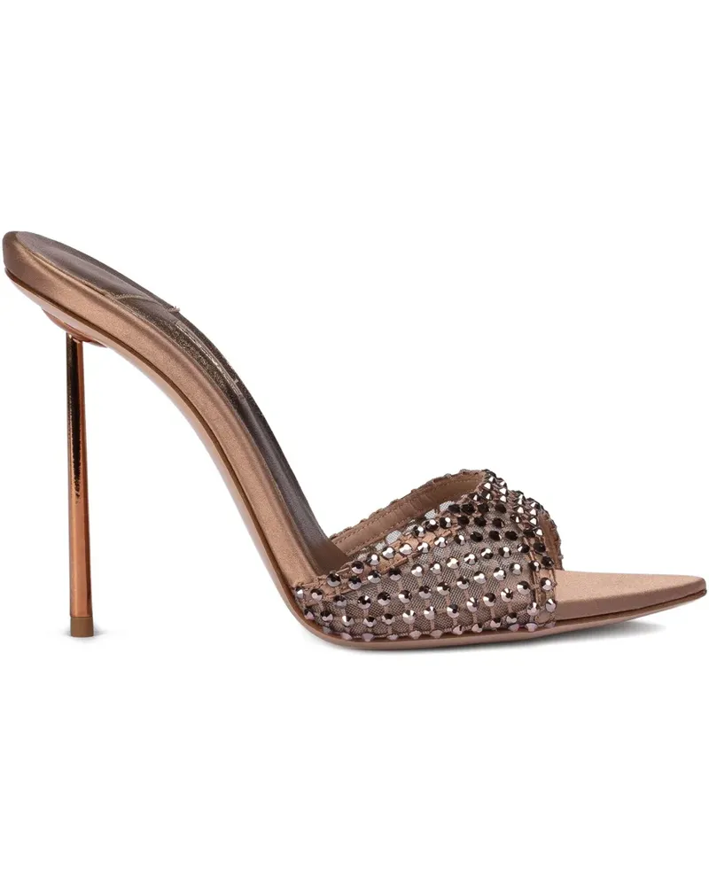 Le Silla Gilda Sandalen mit Kristallen 120mm - Braun Braun