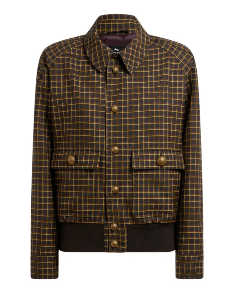 Etro Bomberjacke aus Wolle mit Karomuster - Braun Braun