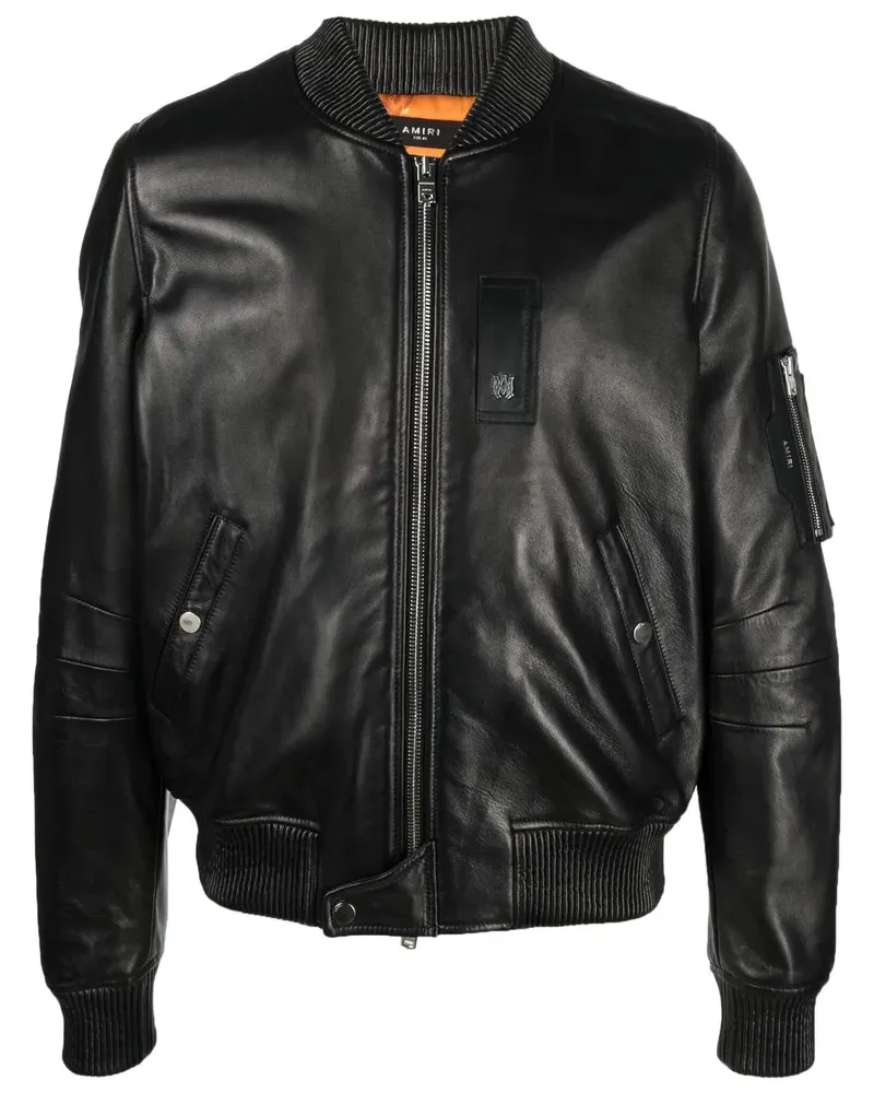 Amiri Bomberjacke aus Leder - Schwarz Schwarz
