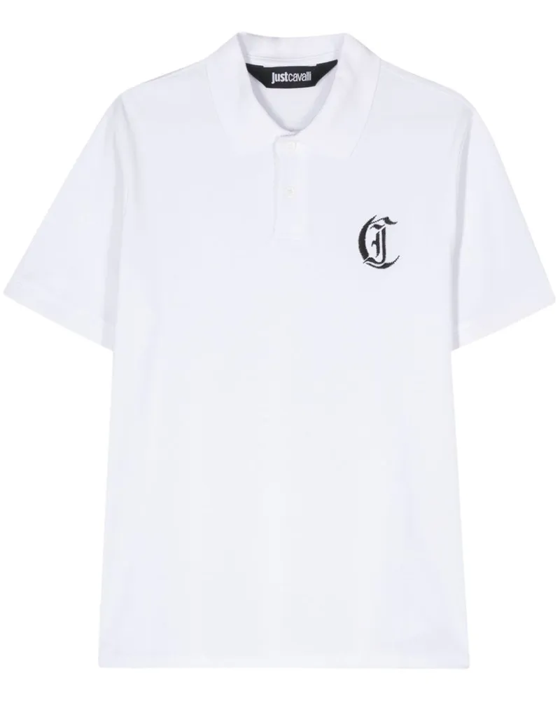 Just Cavalli Poloshirt mit Logo-Stickerei Weiß