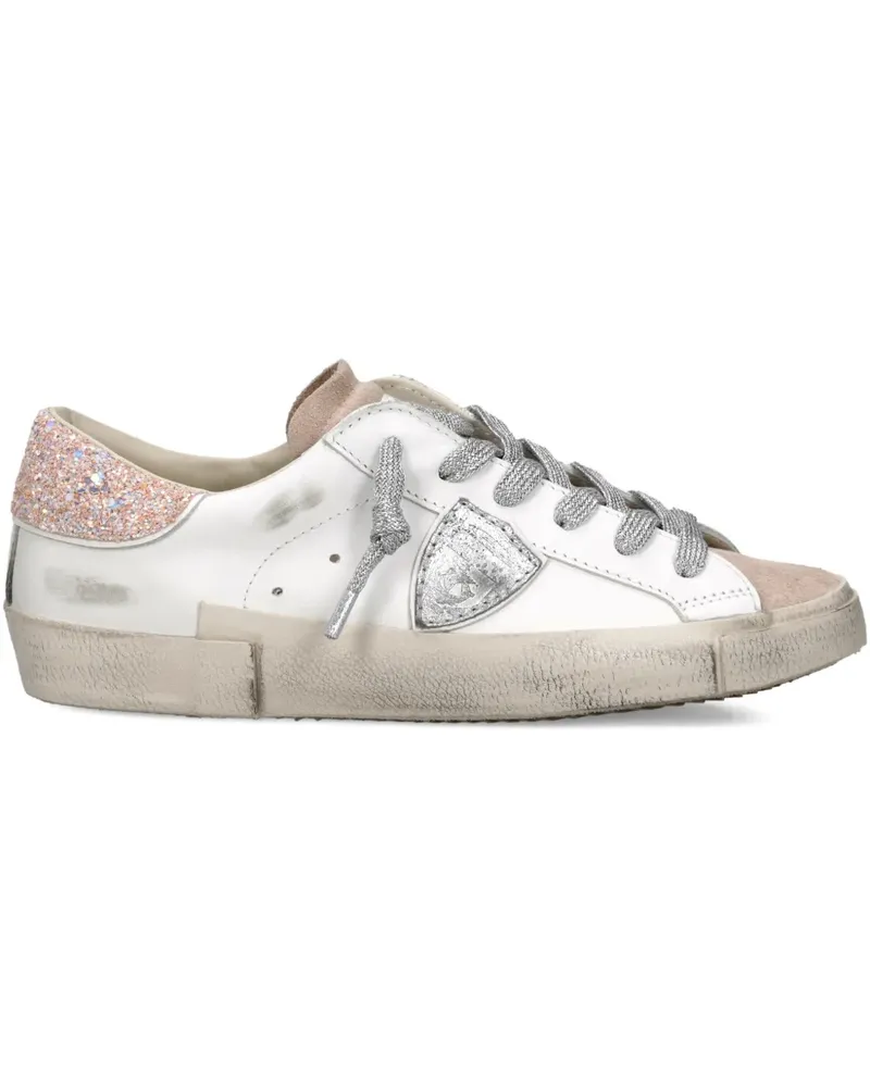 Philippe Model PRSX Sneakers mit Glitter-Absatz - Weiß Weiß