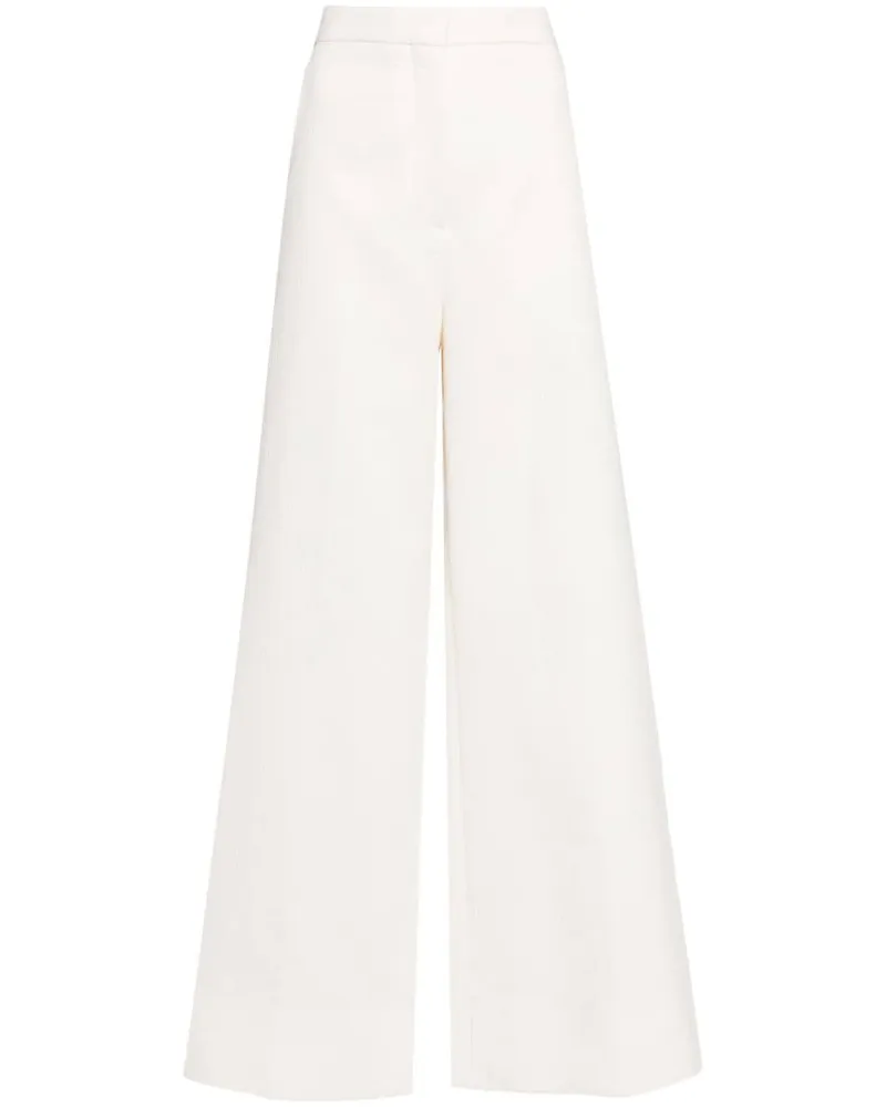 Stella McCartney High-Waist-Hose mit weitem Bein Weiß