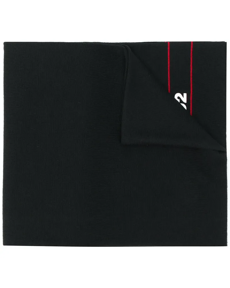 Dsquared2 Schal mit Logo-Print - Schwarz Schwarz