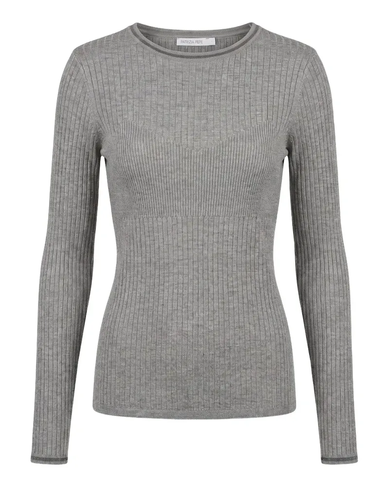 Patrizia Pepe Gerippter Pullover - Grau Grau