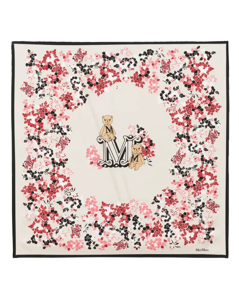 Max Mara Schal mit Blumen-Print - Nude Nude