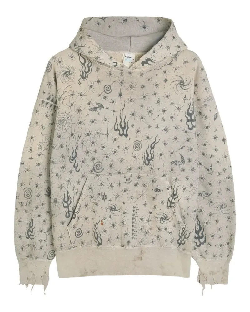 Saint Laurent Hoodie mit Print - Nude Nude