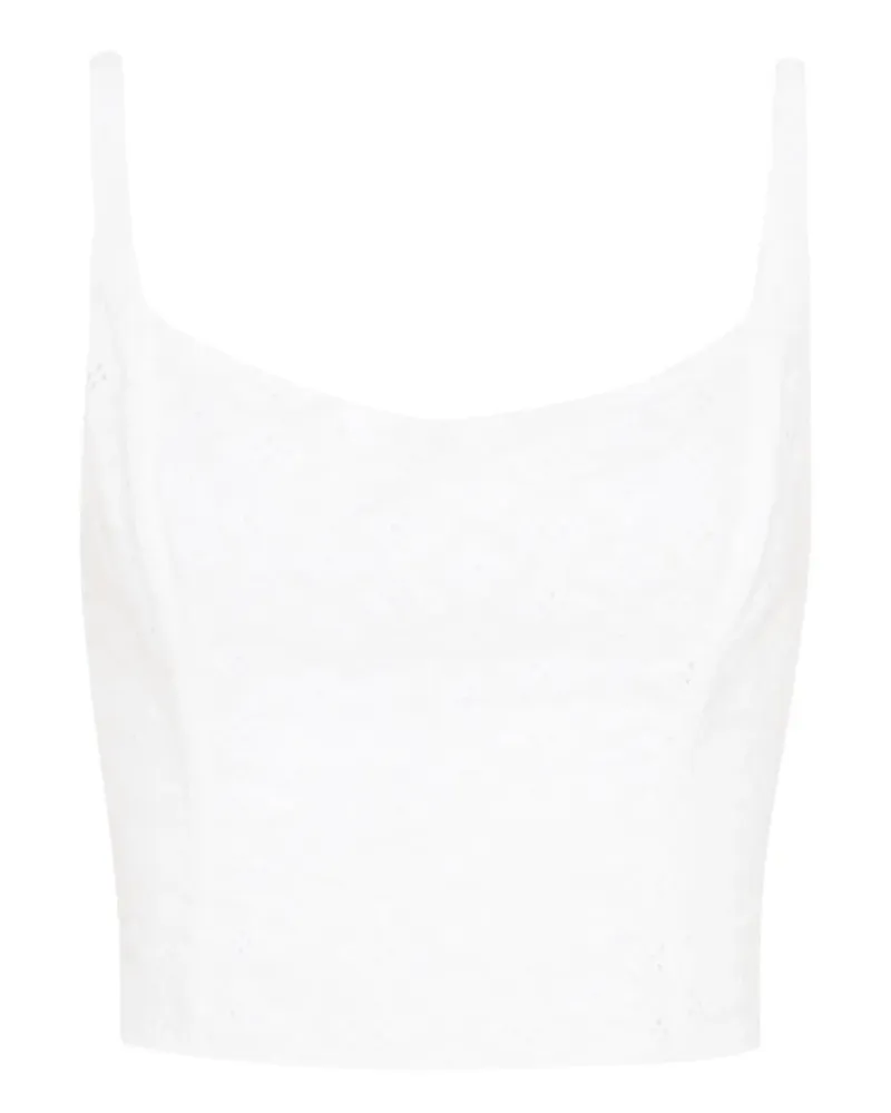 Amir Slama x Jade Picon open-back embroidery blouse - Weiß Weiß