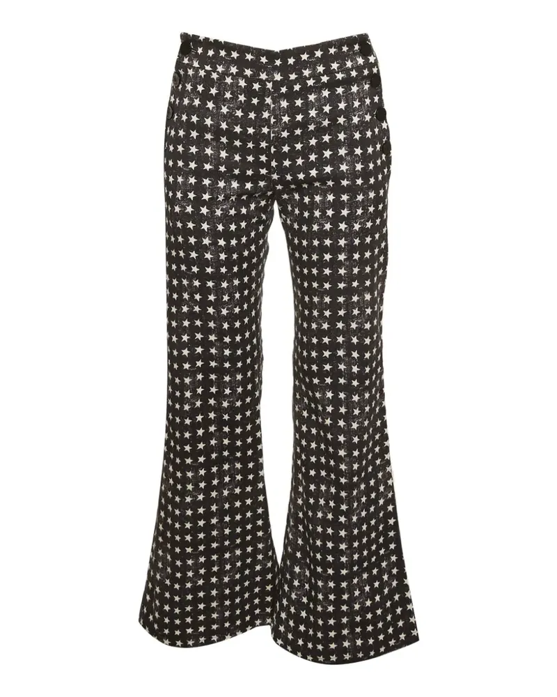 Max Mara Weite Jeans mit Sterne-Print - Schwarz Schwarz