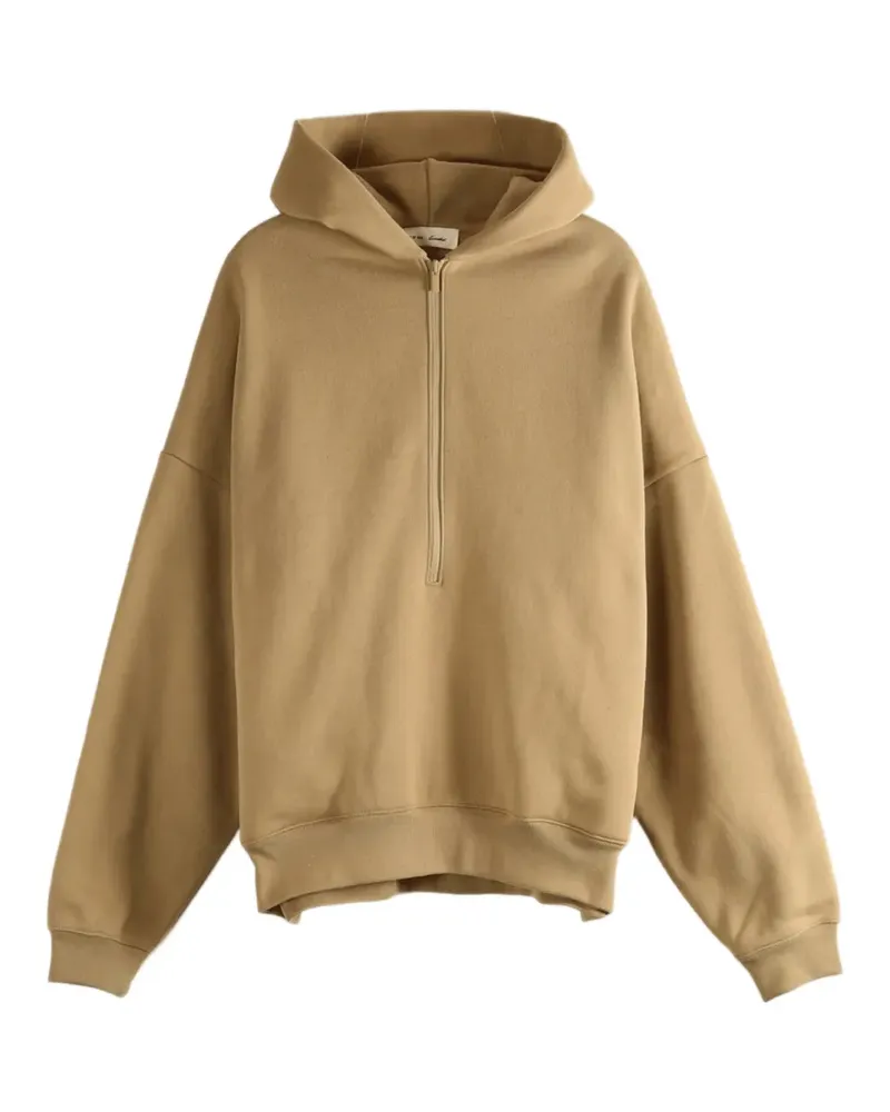 Fear of God Essentials logo-print half-zip hoodie - Nude Nude