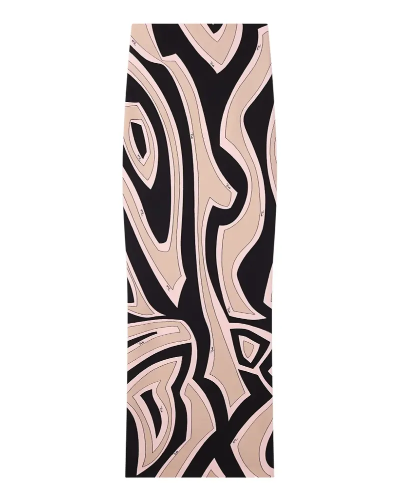 Emilio Pucci Labirinto print long fitted skirt - Schwarz Schwarz