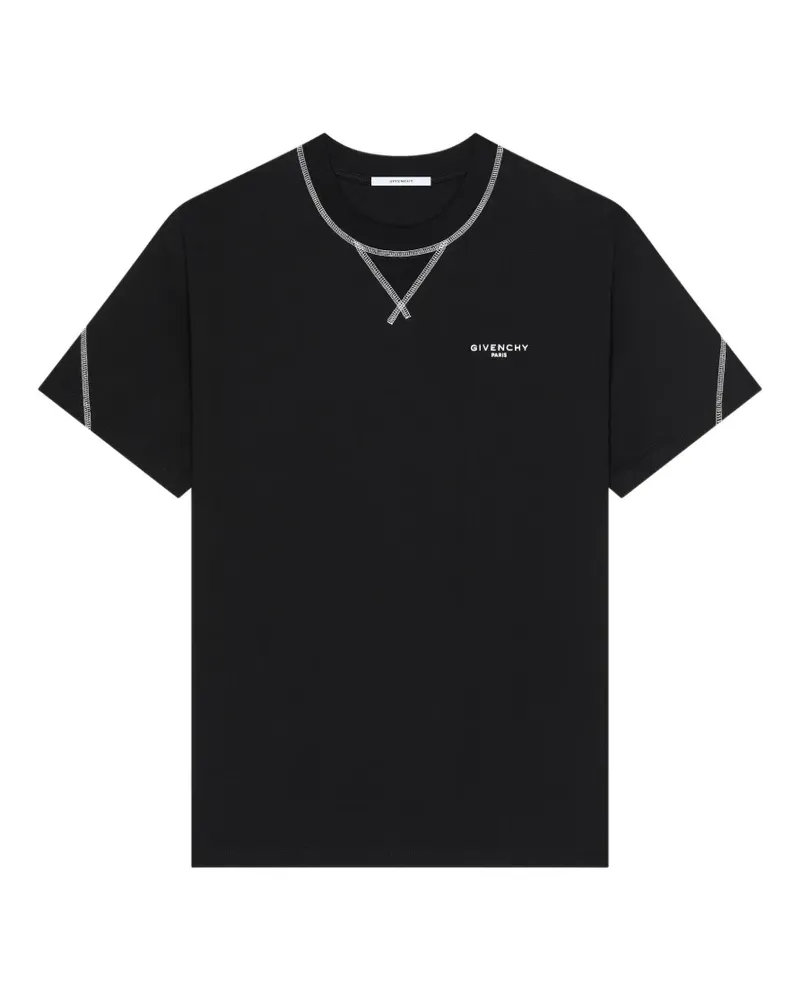 Givenchy Couture Seam T-Shirt aus Baumwolle mit -Stickerei - Schwarz Schwarz