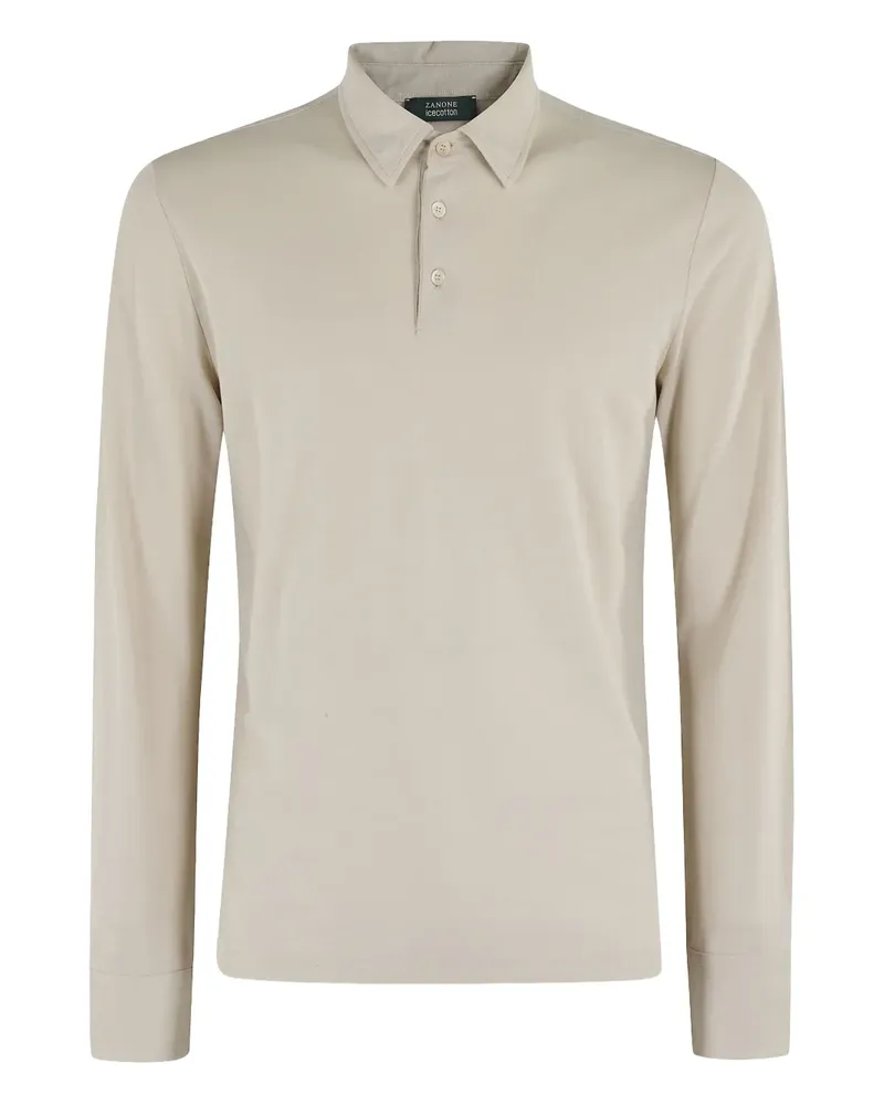 Zanone Langärmeliges Poloshirt - Nude Nude