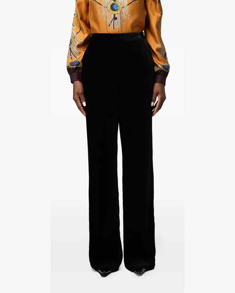 Etro velvet wide-leg trousers - Schwarz Schwarz