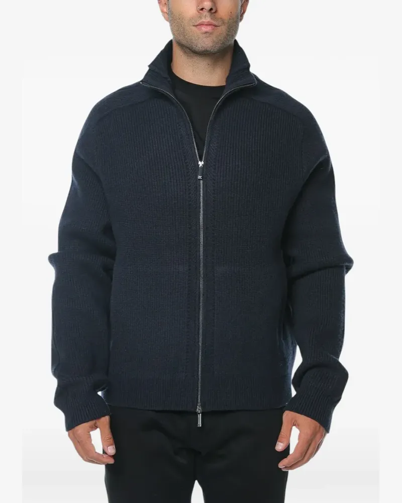 Emporio Armani Gerippter Cardigan - Blau Blau