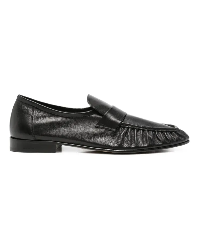 The Row Geraffte Loafer - Schwarz Schwarz