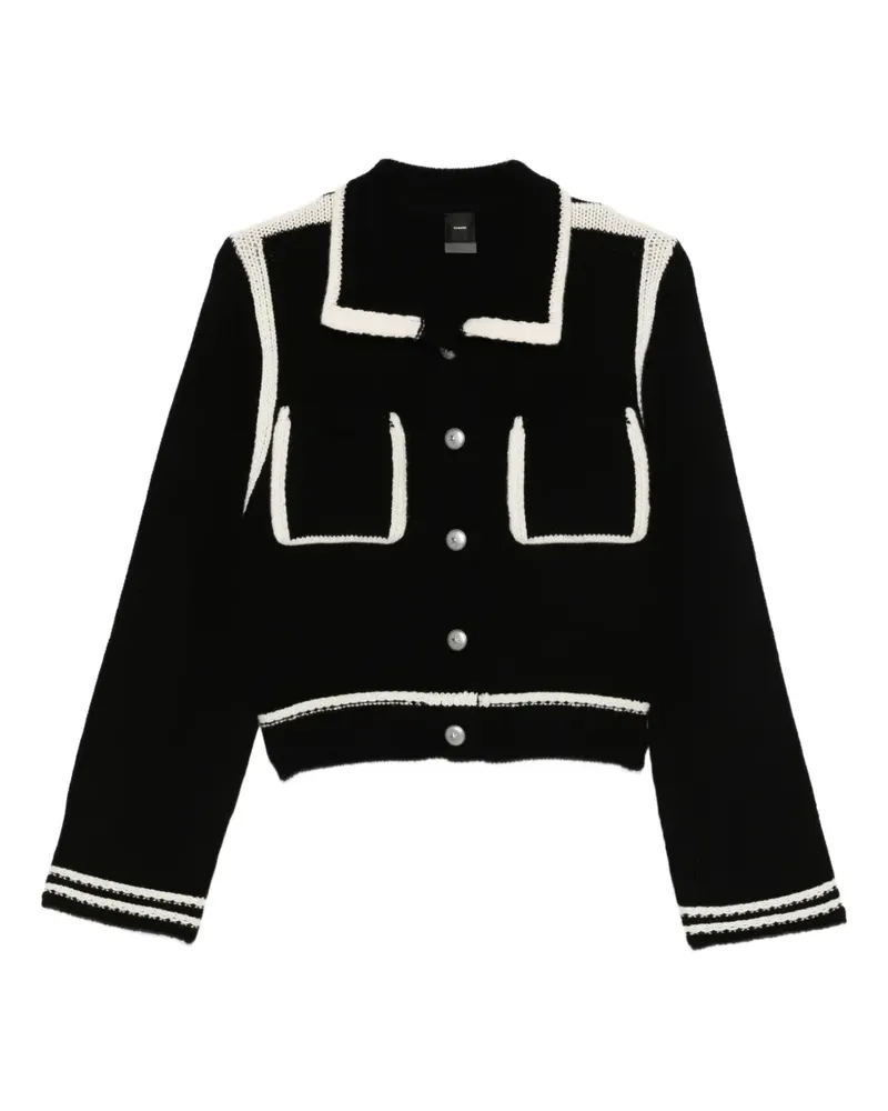 Pinko Cardigan mit Kontrastborte - Schwarz Schwarz